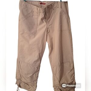 UNIONBAY cream ,tan color with side leg drawstring, button fly